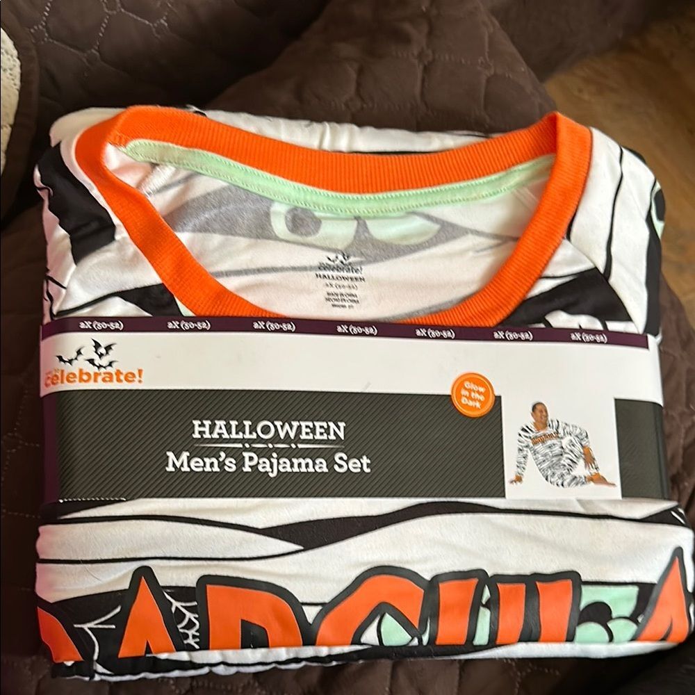 Men’s Way To Celebrate Halloween Pajama Set Size 2X Spooky Sleepwear Loungewear